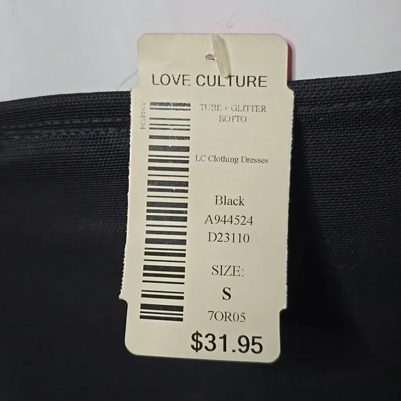 NWT Strapless Metallic Party Dress from Love Culture SM Black&Rose Gold - Picture 6 of 6